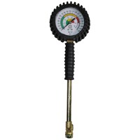 J.J. Bottom Connection Analogue Twin Tire Pressure Gauge, TPT-BR25, 2.5inch, Black & Silver