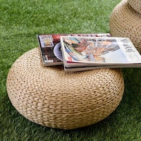 Pan Vida Floor Cushion, Natural, 40 x 40 x 15cm