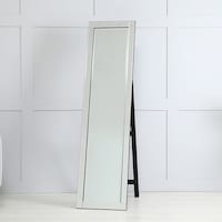 Pan Flat Bar Cheval Mirror, Silver, 150 x 40cm
