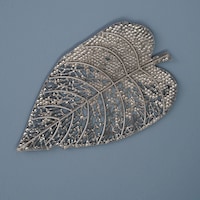 Picture of Pan Croton Leaf Wall Decor, Silver, 41 x 24cm