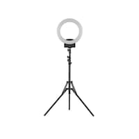 Picture of Portable LED Ring Light Studio Photography Lamp With Light Stand & Bag, Black, 12in