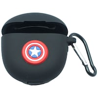 Mutiny Captain America Silicone Earbud Case Cover For Realme Buds Air Pro, MU481970, Black