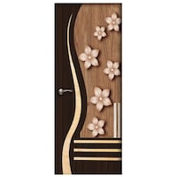 Picture of Creative Print Solution Wooden Flower Design Large Door Sticker, BPDW508, 78 Inches, Multicolour
