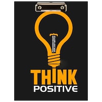 Creative Print Solution Think Positive Digital Reprint Clip Board, 14x9.5 Inches, Black