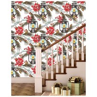 Picture of Creative Print Solution Latern Floral Tree Wall Wallpaper, 244X41 cm, Multicolour