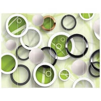 Picture of Creative Print Solution Circular Wall Wallpaper, BPBW-017, 275X366 cm, White & Green