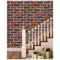 Picture of Creative Print Solution Brick Pattern Wall Wallpaper, 244X41 cm, Black & Brown