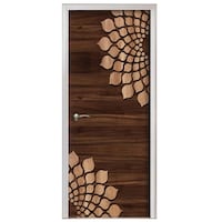 Picture of Creative Print Solution Goldani Flower Design Large Door Sticker, BPDW244, 30 Inches, Brown