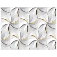 Picture of Creative Print Solution Spiral Wall Wallpaper, BPBW-010, 275X366 cm, White & Golden