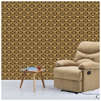 Picture of Creative Print Solution Abstract Patterned Wall Wallpaper, 244X41 cm, Black & Gold