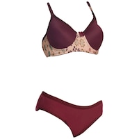 Picture of FIMS Women's Cotton Padded Bra & Panty Set, NKR86065, Maroon