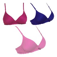 Picture of FIMS Women's Cotton Lace Padded Bra, NKR90112, Pack of 3