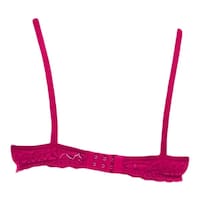 FIMS Women's Cotton Lace Padded Bra, NKR90142, Dark Pink