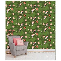 Picture of Creative Print Solution Fishes and Leaf Wall Wallpaper, 244X41 cm, Green & Red