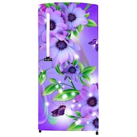 Creative Print Solution Floral Single Door Fridge Sticker, BPSF107, 49 Inches, Purple