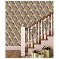 Picture of Creative Print Solution Diagonal Wall Wallpaper, BPW273, 244X41 cm, Beige & Silver