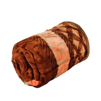 Safari Premium Korean Style Blanket Flower Print, Dark Brown & Red - 160X220 Cm