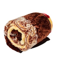 Saralon Double Bed Blanket Flower Design, Chocolate & Yellow - 220X240 Cm