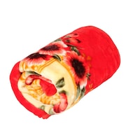 Picture of Tokoy Gold One Layer Printed Single Blanket Flower Design, Red & Yellow - 160X220 Cm