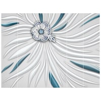 Picture of Creative Print Solution Floral Wall Wallpaper, BPBW-012, 275X366 cm, White & Blue
