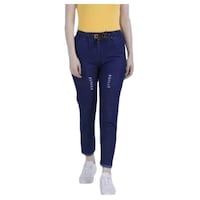 Picture of Karvaan Fashion Women Ankle Length Jeans, Nevy Blue