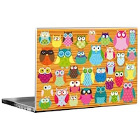 Picture of PIXELARTZ Abstract Owl Printed Laptop Sticker, Multicolour