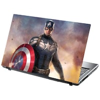 Picture of PIXELARTZ Captain America Printed Laptop Sticker, Multicolour