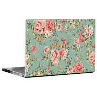 Picture of PIXELARTZ Vintage Floral Background Printed Laptop Sticker, Multicolour