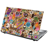 Picture of PIXELARTZ Collage Printed Laptop Sticker, Multicolour