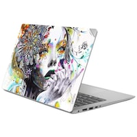 Picture of PIXELARTZ Abstract Girl Printed Laptop Sticker, Multicolour
