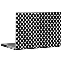 Picture of PIXELARTZ Polka Dots Pattern Printed Laptop Sticker, Black & White