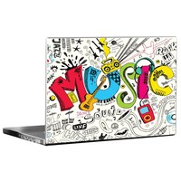 Picture of PIXELARTZ Music Doodle Printed Laptop Sticker, PXL0461137, Multicolour