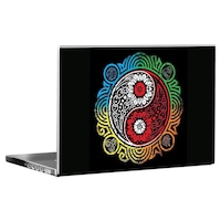 Picture of PIXELARTZ Yin and Yang Printed Laptop Sticker, Multicolour