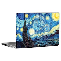 Picture of PIXELARTZ The Starry Night Printed Laptop Sticker, Multicolour
