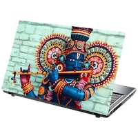 Picture of PIXELARTZ Lord Krishna Printed Laptop Sticker, PXL0462598, Multicolour