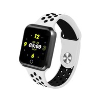 Single Touch Heart Rate Blood Pressure Fitness Tracker, White & Black