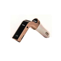 Bluetooth Car MP3 Player Charger, White/Gold/Black