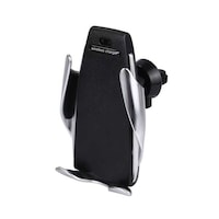 Automatic Wireless Fast Charger & Phone Holder, Silver/Black