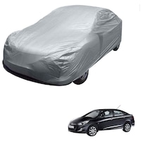 Picture of Kozdiko Car Body Cover with Buckle Belt for Hyundai Verna Fluidic, KZDO393463, Silver
