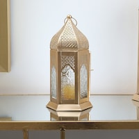 Picture of Pan Hanging Decorative Pazice Lantern, Gold & Clear