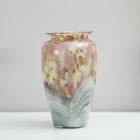 Picture of Pan Amethyst Handblown Glass Vase, Pink and Grey, 14 x 24cm