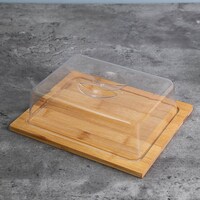 Picture of Bamboo Rectangle Cheese Dome, 20x8cm - Natural