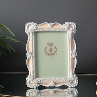 Pan Belle Photo Frame, 5x7inch, Pink & White