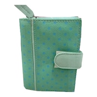 Polka Dot Printed Leather Bifold Wallet, 2223 P SSC, Green
