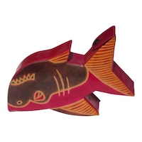 Fish Shaped Leather Piggy Bank, 3559, Multicolour