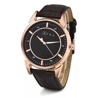 Afra Conrad Men's Quartz Watch with Leather Strap, Black