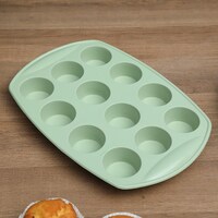 Pan Falez 12 Cup Muffin Mould, Green