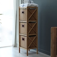 Picture of Pan Dilek 4 Tier Bamboo Shelf with Basket