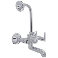 Rocio Telephonic Wall Mixer with Bend, SO15, 9.5 inch, Silver