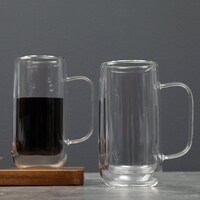 Pan Neoflam Double Wall Coffee Mug, 400ml, Set of 2, Clear